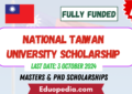 National Taiwan University Scholarships 2025 (Fully Funded)