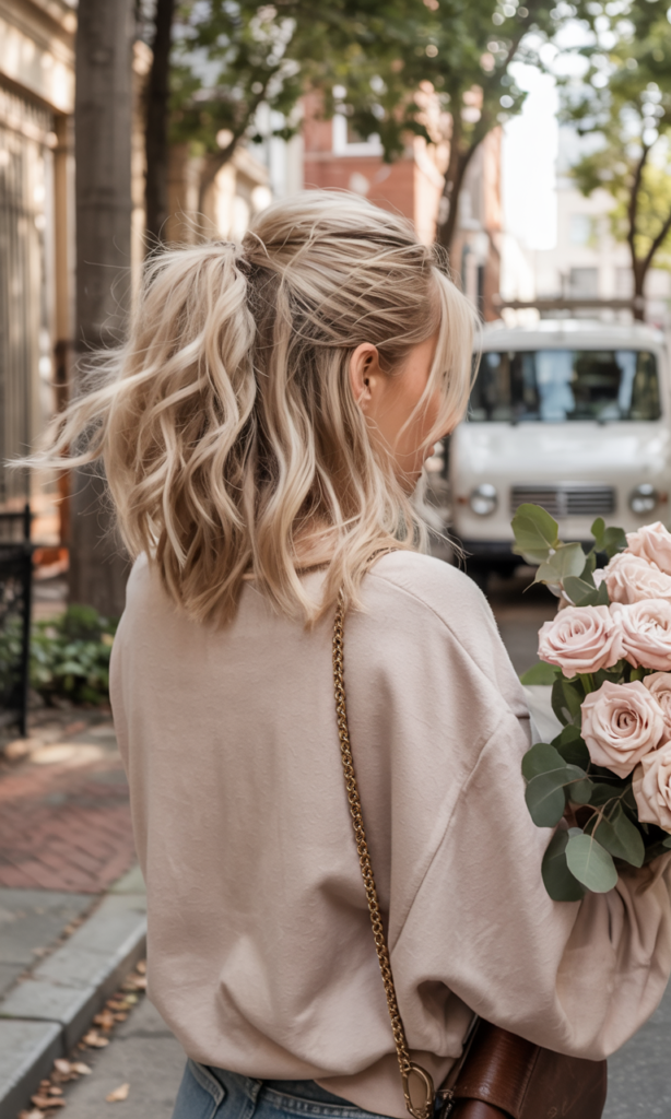 Wavy Half-Up Ponytail With Volume
