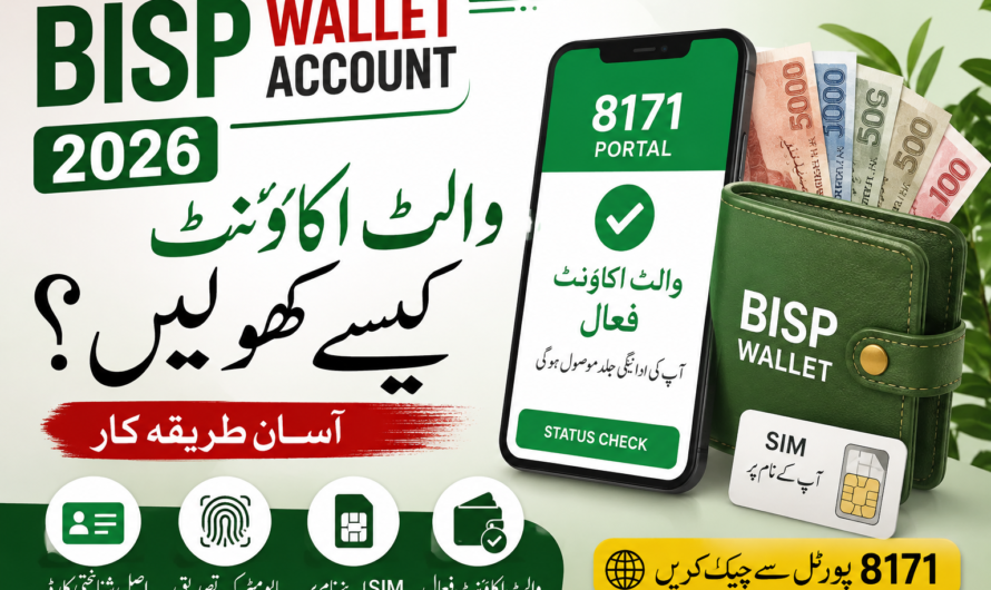 BISP والٹ اکاؤنٹ کیسے کھولیں؟ مکمل طریقہ کار 2026