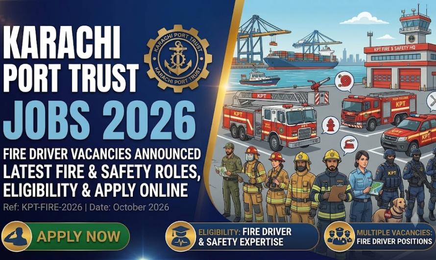 Karachi Port Trust (KPT) Jobs 2026 – Fire Driver Vacancies Announced