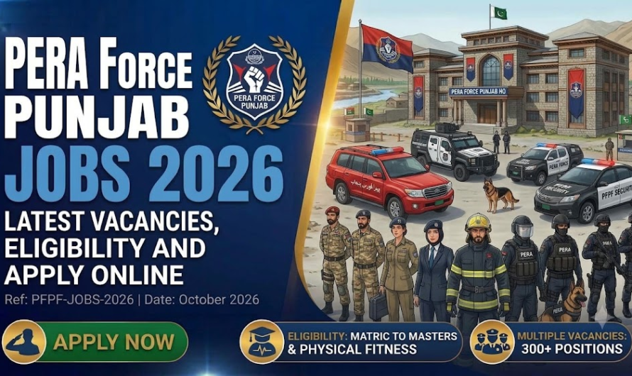 PERA Force Punjab Jobs 2026 – Latest Vacancies, Eligibility and Apply Online