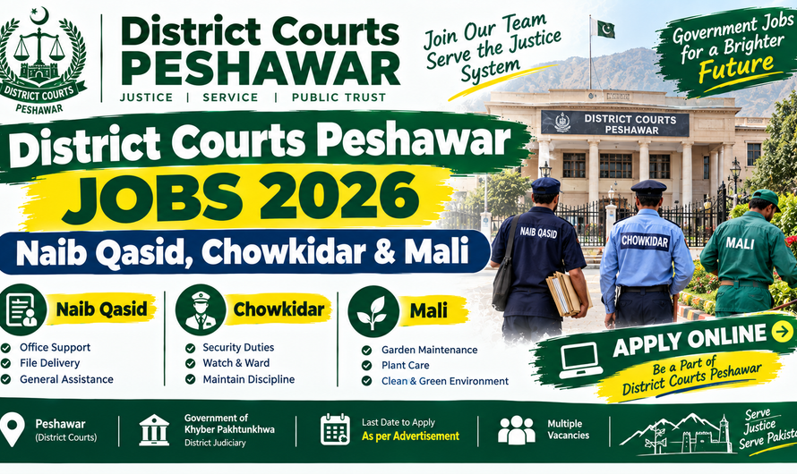 District Courts Peshawar Jobs 2026 – Naib Qasid, Chowkidar & Mali